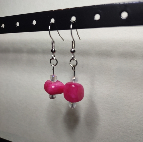 Pink  Quartz Earrings - Picture 3 of 9